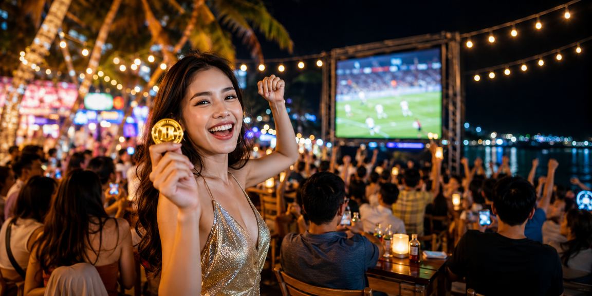 Cảnh bãi biển Phú Quốc với người dùng tra cứu thông tin xổ số và cá cược trực tuyến